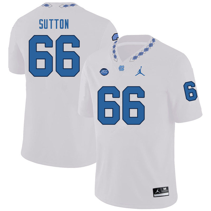 Men #66 Eli Sutton North Carolina Tar Heels College Football Jerseys Sale-White